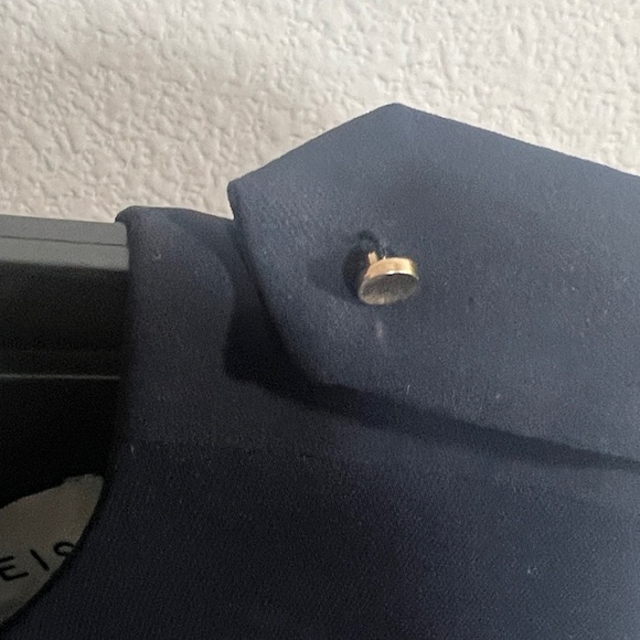 Reiss Asti navy blue pleat detailed bodice sleeveless dress women’s Side 2 - Picture 12 of 15